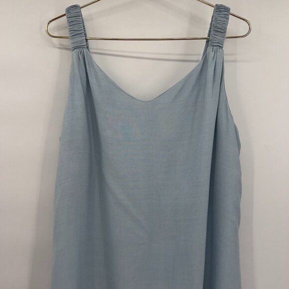 Vince Camuto Plus Chambray Elastic Straps Maxi Dress Women's 1X NWOT - Picture 2 of 11